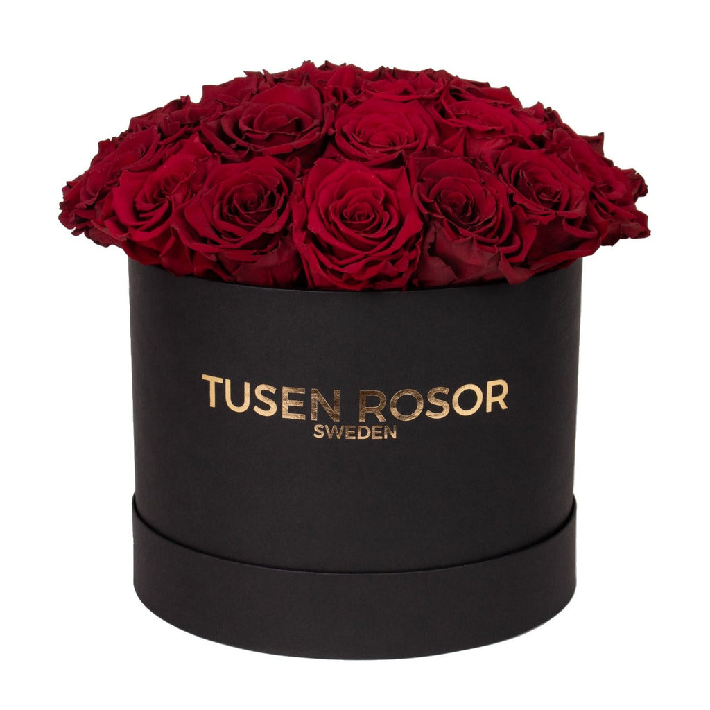 Röda rosor | Classic dome box Tusen rosor